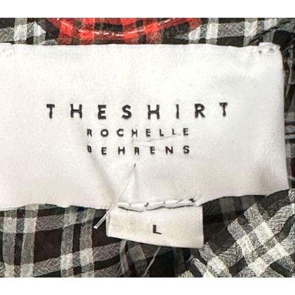 The Shirt by Rochelle Behrens Ruffled Tier Mini Dress in Black/Red NWT Large - Picture 3 of 7